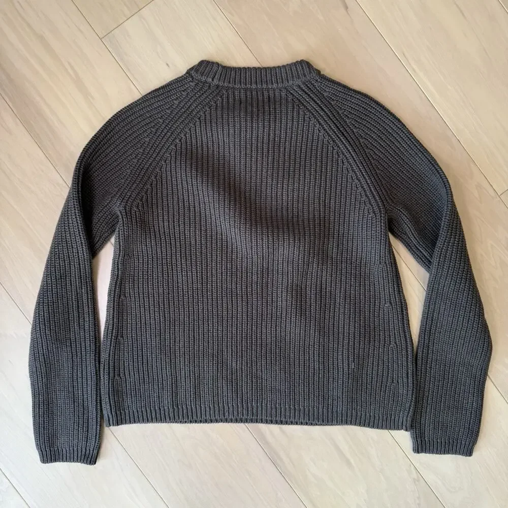 Quince Fisherman Crew Sweater Women's Small Brown Organic Cotton Pullover NWT - Picture 10 of 11